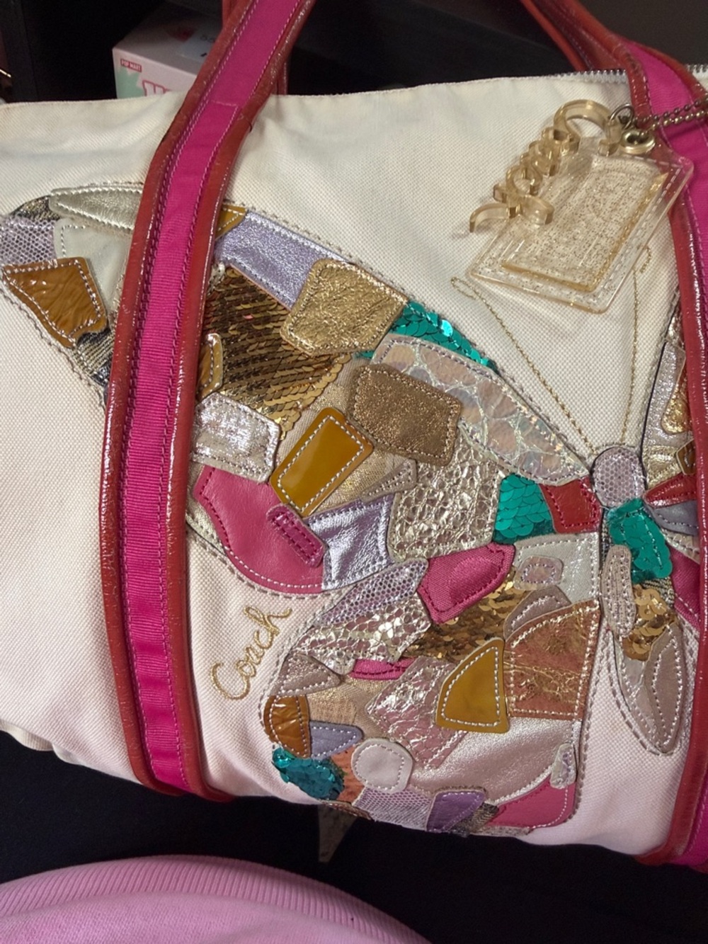 Coach Poppy Glam Sequin Patchwork Butterfly Tote - Picture 9 of 17